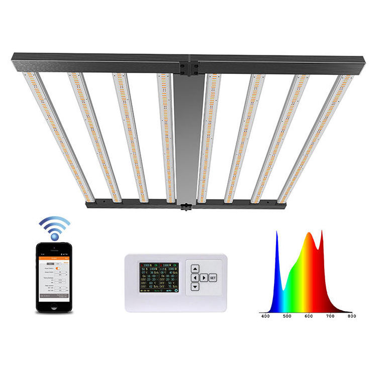 hot sale 1000w hydroponics grow light UV IR Samsung 301b 281b 8 bars Smart Control Dimmable LED Grow Light