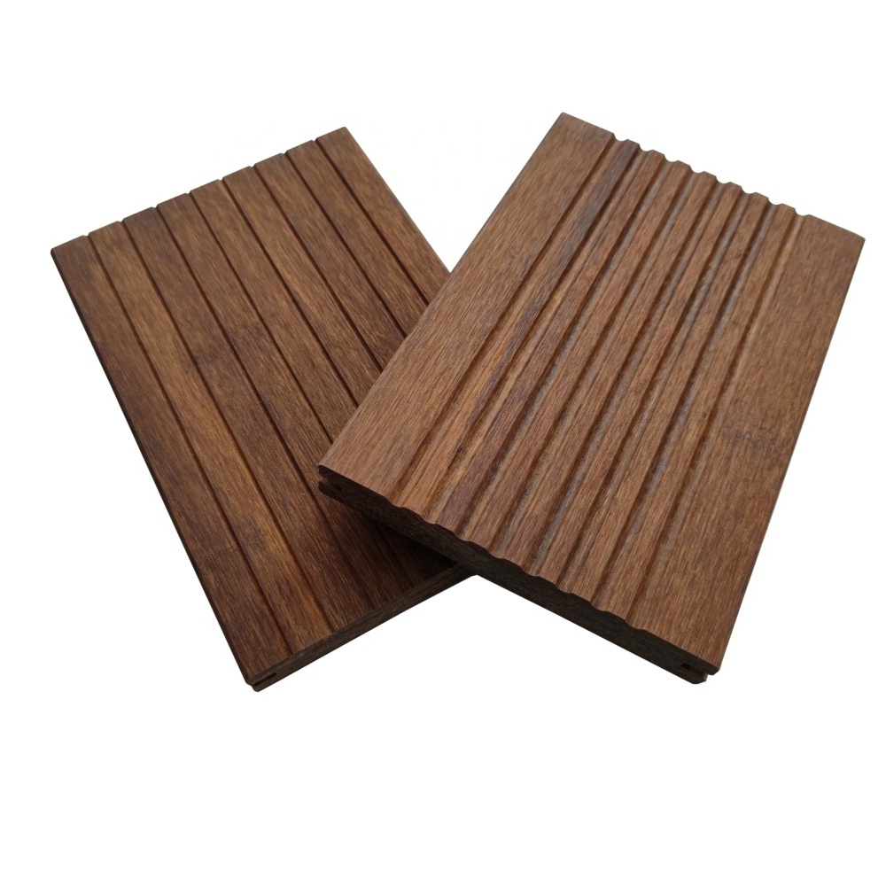 Pre oiled high traffic slip resistance dark charcoal moso bamboo solid exterior strand woven bamboo flooring tiles