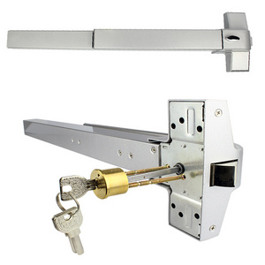 Single Door Lock Rim Type 1000mm Push Panic Bar Lock Fire Rated Door Panic Exit Device Push Bar Panic Lock