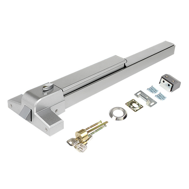 High Quality 650mm 800mm 1000mm Anti Panic Exit Bar Device Push Panic Bar Lock With Lock Cylinder For Fire Door Lock