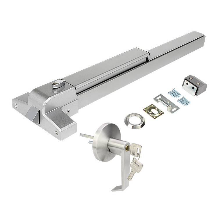 best Quality Fire Escape Door Lock panic Push Bar Lock anti Panic Exit Device Iron paint Panic Lock with Lever handle