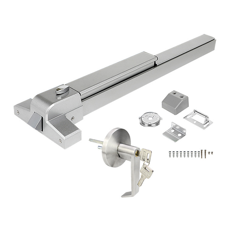 Fire Door Hardware Panic Lock Set 1000mm Push Bar Panic Exit Device with Exterior Lever handle Lock