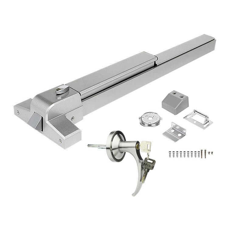 High Quality 1000mm Fire Rated Panic Exit Device Bar Lock Push Panic Bar with Lever Handle Emergency Escape Door Lock