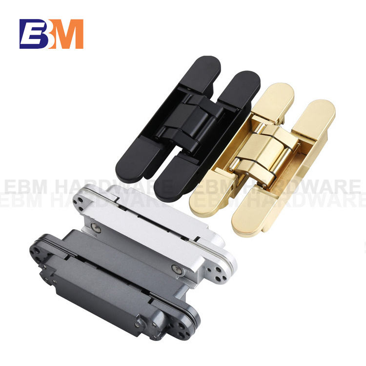 High Quality 3D Adjustable 180 degree Concealed And Hidden Door Hinge Wooden Door Heavy Duty 60kg 80kg Invisible Door Hinge