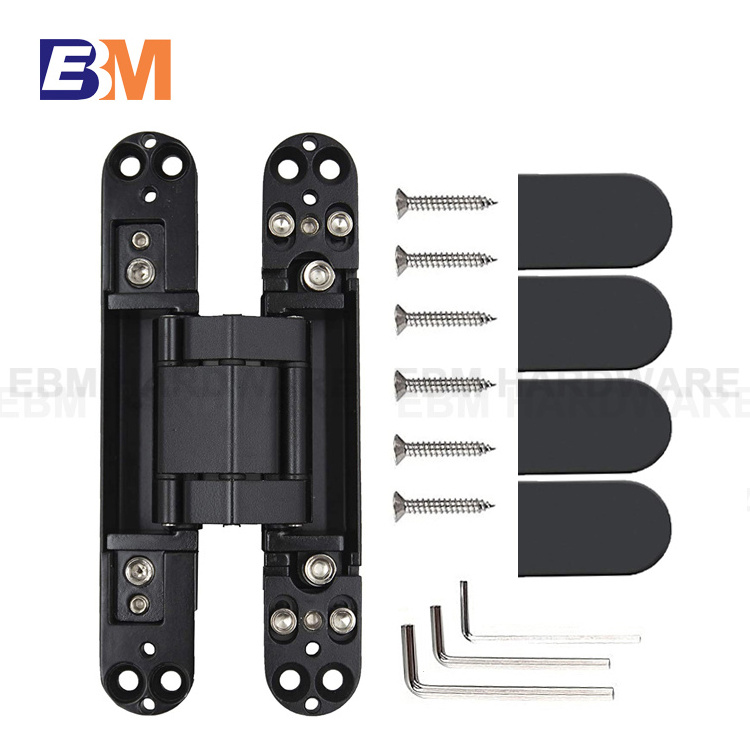 High Quality 3D Adjustable 180 degree Concealed And Hidden Door Hinge Wooden Door Heavy Duty 60kg 80kg Invisible Door Hinge