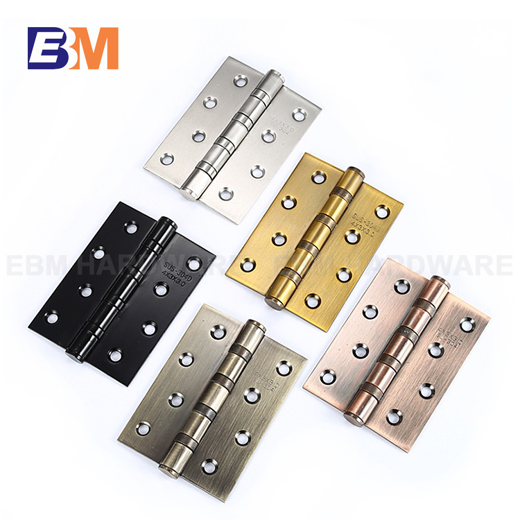 SS304 Door Hinges hardware 2BB 4BB 4x3 inch Stainless steel Ball Bearing Butt Hinge for wooden doors or steel doors