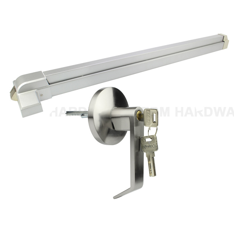 Fire Rated Exterior Fire Door Panic Device Panic Exit Hardware Double latch and full length Panic Push Bar with door handle