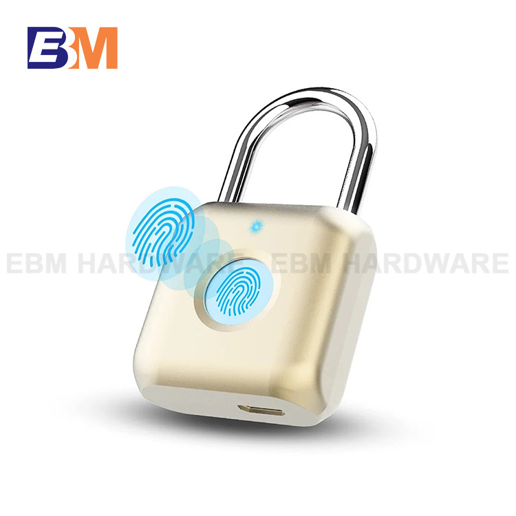 USB Digital Rechargeable Fingerprint Identification Smart Lock Keyless Security Fingerprint Padlock School bag Lock