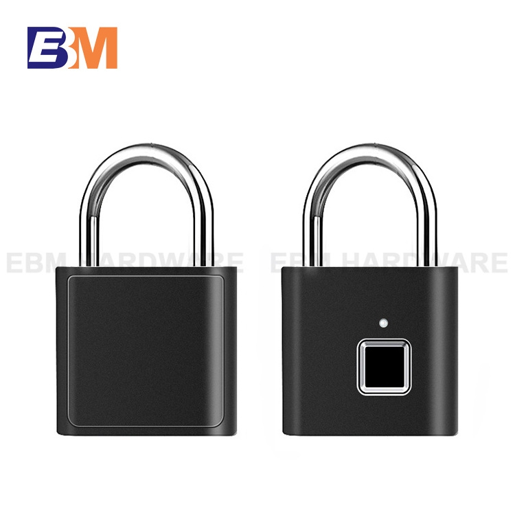 Waterproof Security door smart door lock keyless usb rechargeable smart fingerprint padlock for travel bag