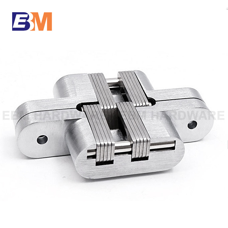 180 degree self closing  Zinc Alloy&Stainless steel invisible  hidden cross hinge folding adjustable concealed hinge