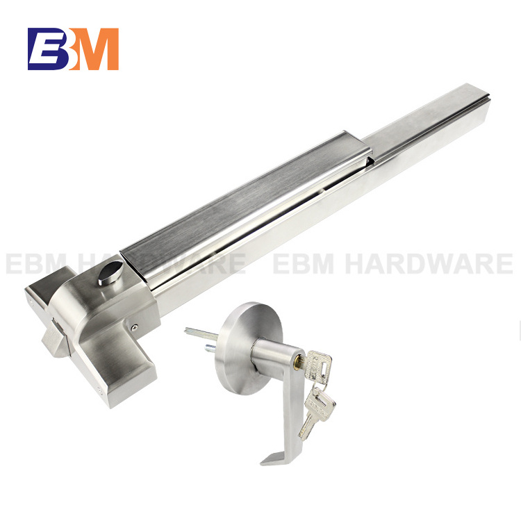 Fire proof 65cm 80cm 100cm stainless steel 304 /Steel emergency panic exit bar device door lock with outside trim lock