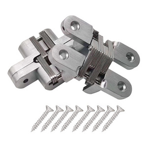 180 degree self closing  Zinc Alloy&Stainless steel invisible  hidden cross hinge folding adjustable concealed hinge