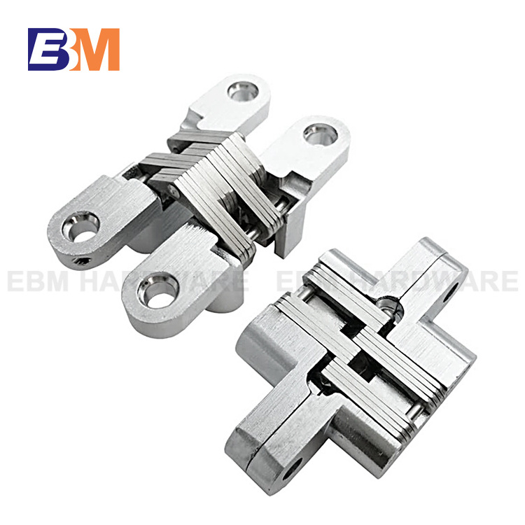 180 degree self closing  Zinc Alloy&Stainless steel invisible  hidden cross hinge folding adjustable concealed hinge