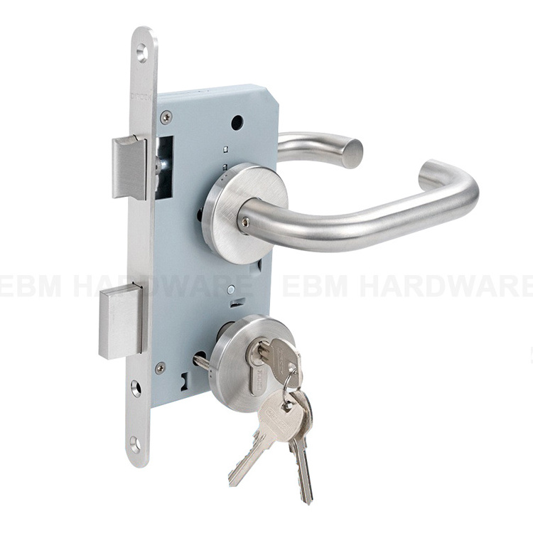 Euro-Profile Mortise Lock Body Lock Set SS304 Mortise Lockcase  for Exterior Door Lockset