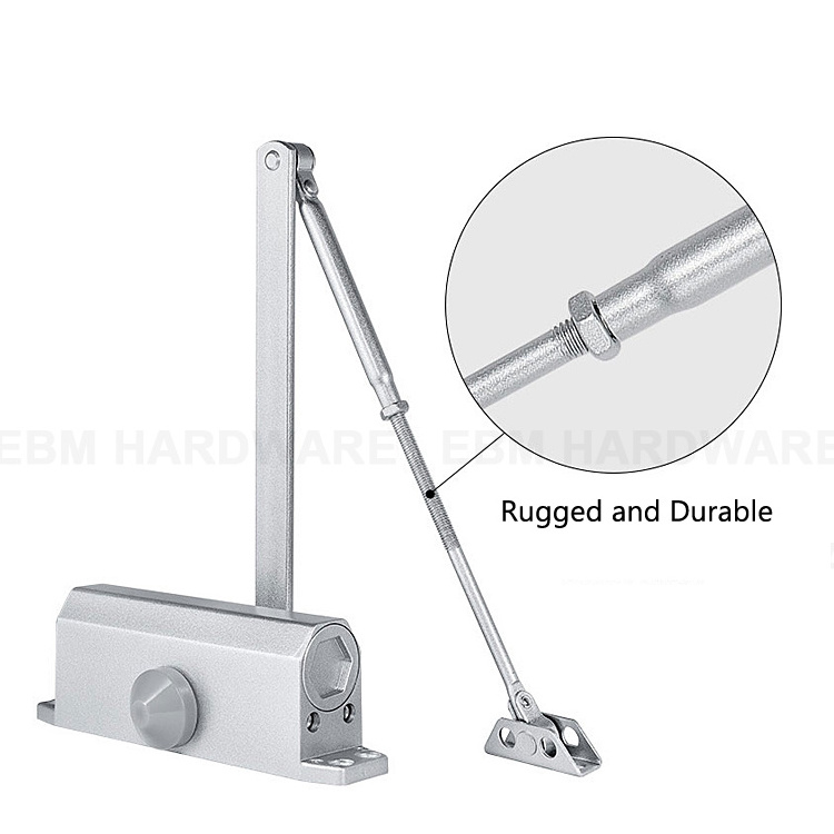 Light Duty Capacity Weight strong door closer Hydraulic Aluminum Alloy door closer for Wooden door