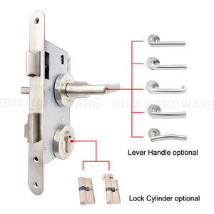 Euro-Profile Mortise Lock Body Lock Set SS304 Mortise Lockcase  for Exterior Door Lockset