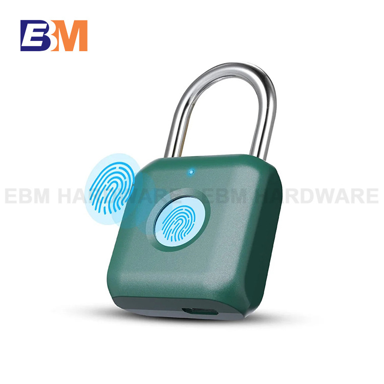 New design USB charge Keyless Finger Print Padlock Luggage Cabinet Fingerprint Smart Pad locks