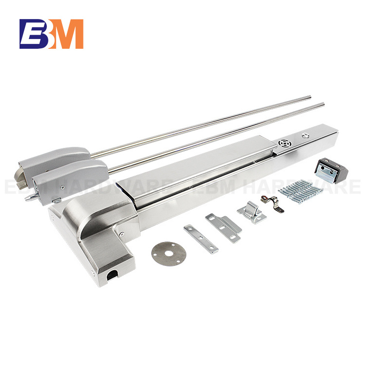 Factory Directly hot sale Fire Door Panic Exit Device Stainless Steel Fire Rate Panic Bar Vertical Rod Exit Device with Alarm