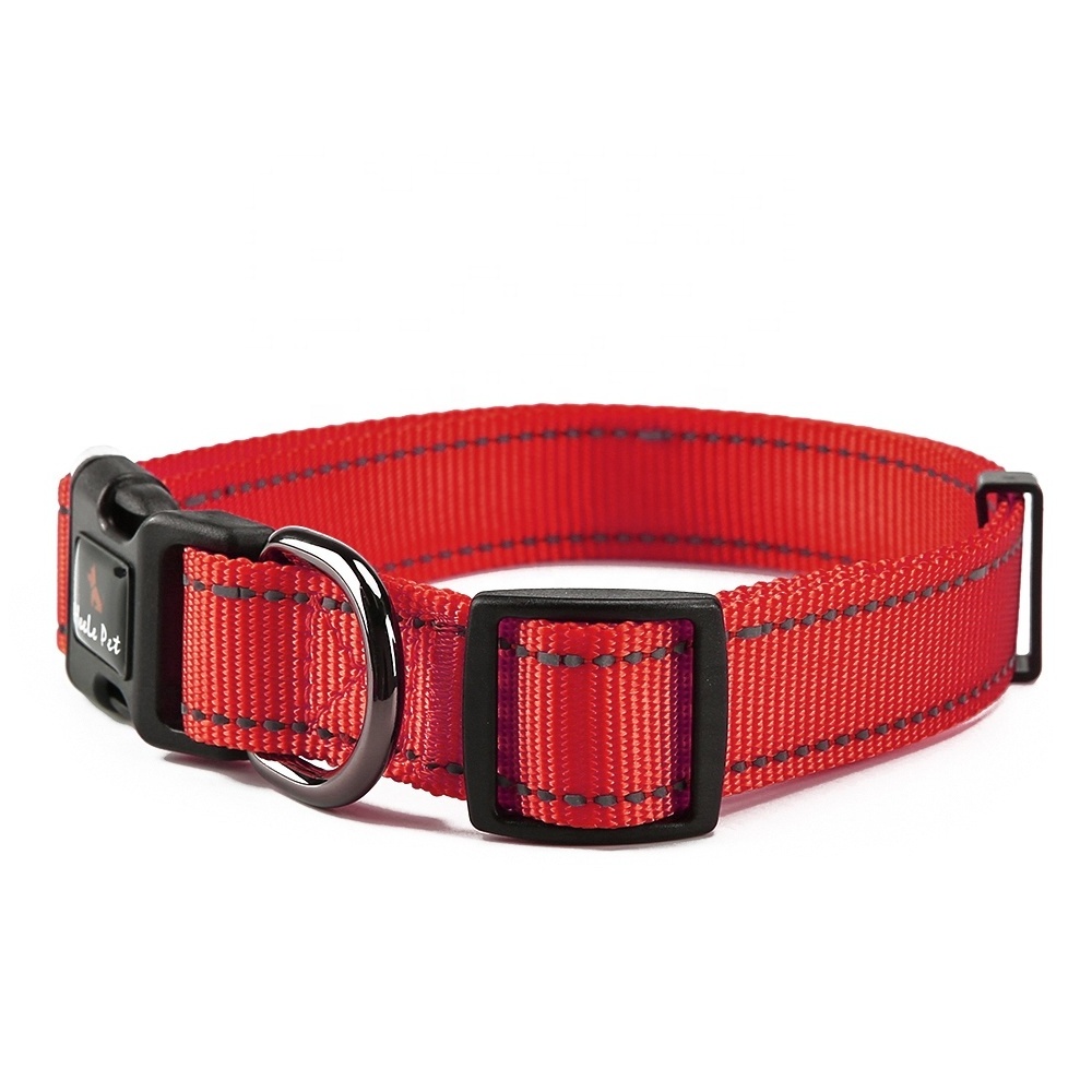 Custom   Accessories Reflective Tape Quick Release Buckle Dog Collars And Leash