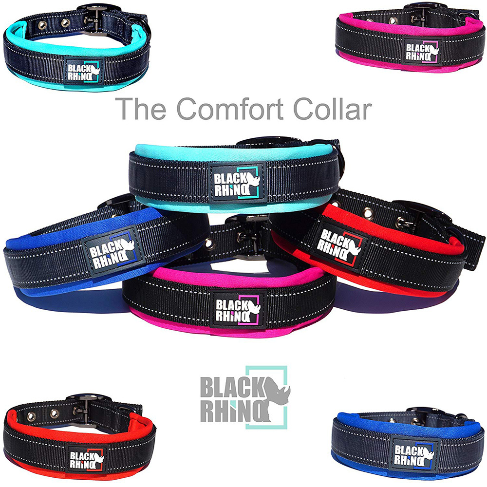 Adjustable 2 inch width nylon heavy duty tough dog collar with stainless steel metal buckle