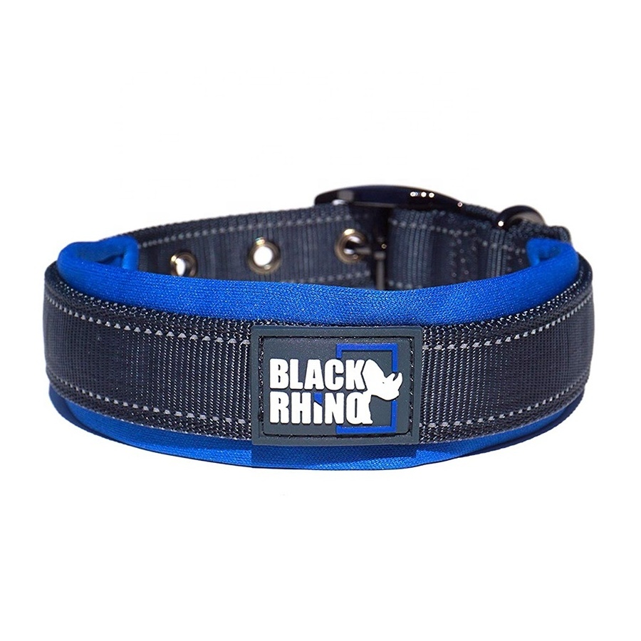 Adjustable 2 inch width nylon heavy duty tough dog collar with stainless steel metal buckle