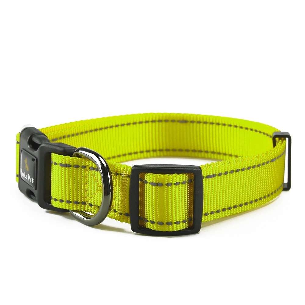 Custom   Accessories Reflective Tape Quick Release Buckle Dog Collars And Leash