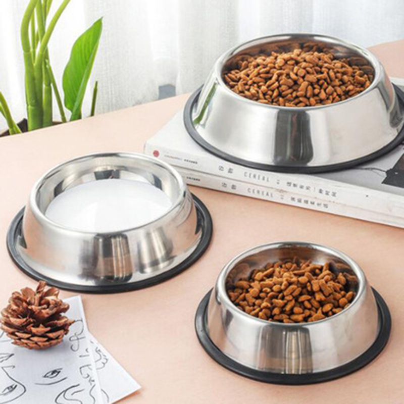 Wholesale Non-slip Travel Pet Food Bowl Car bowl Pet pot Stainless Steel Rubber Dog Bowl Pet feeder