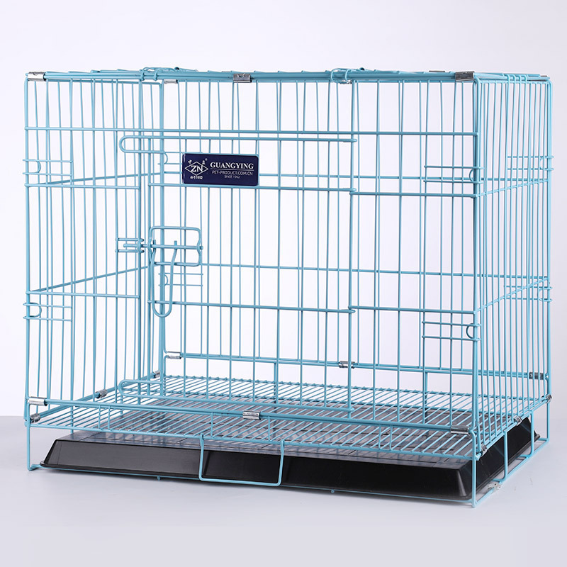 Folding Metal pet or dog Crate Kennel cat dog Cage with Tray