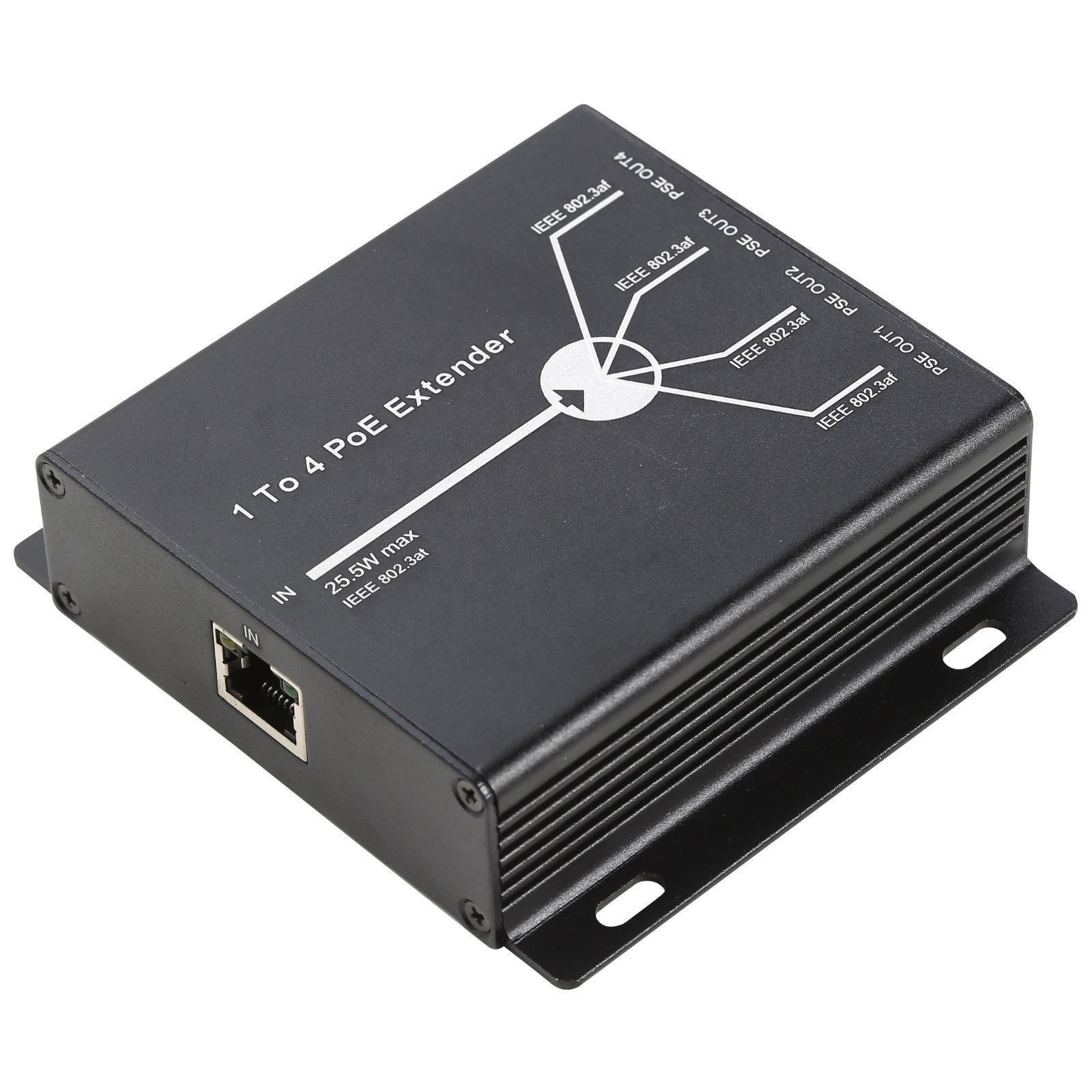 Power over ethernet  Switch 4 Port 10/100M IEEE802.3af For IP Camera  PoE Extender Repeater