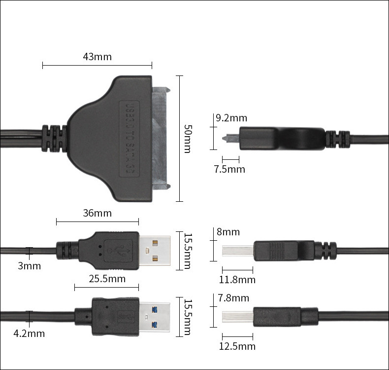 factory price USB 3.0 to 2.5