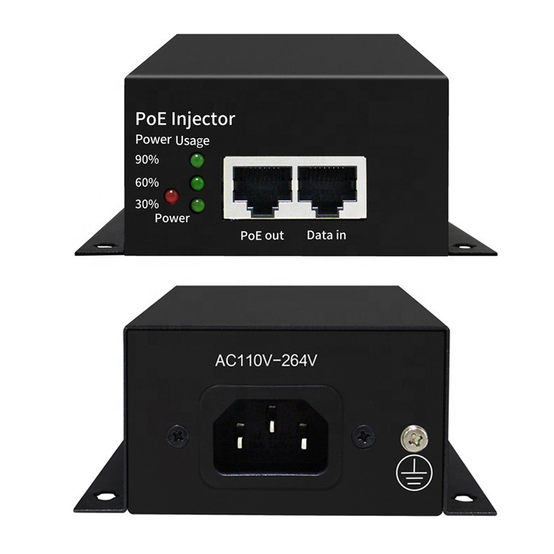 Industrial BT 90W Active PoE Injector IEEE802.3af/at Single POE pply Adapter Gigabit ports POE switch for wireless AP camera