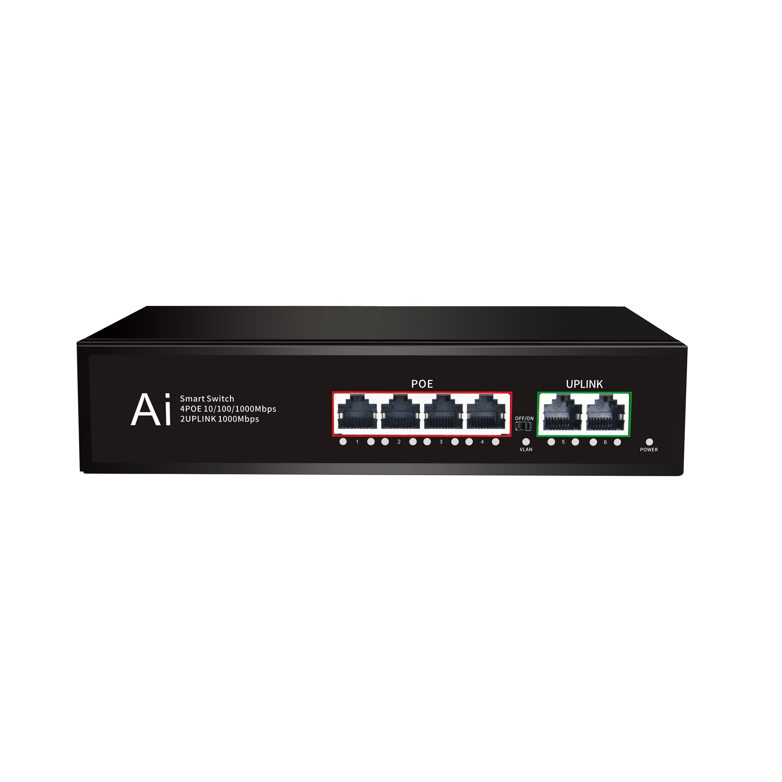 4 Port Full Gigabit POE Switch with 2 port uplink network switch