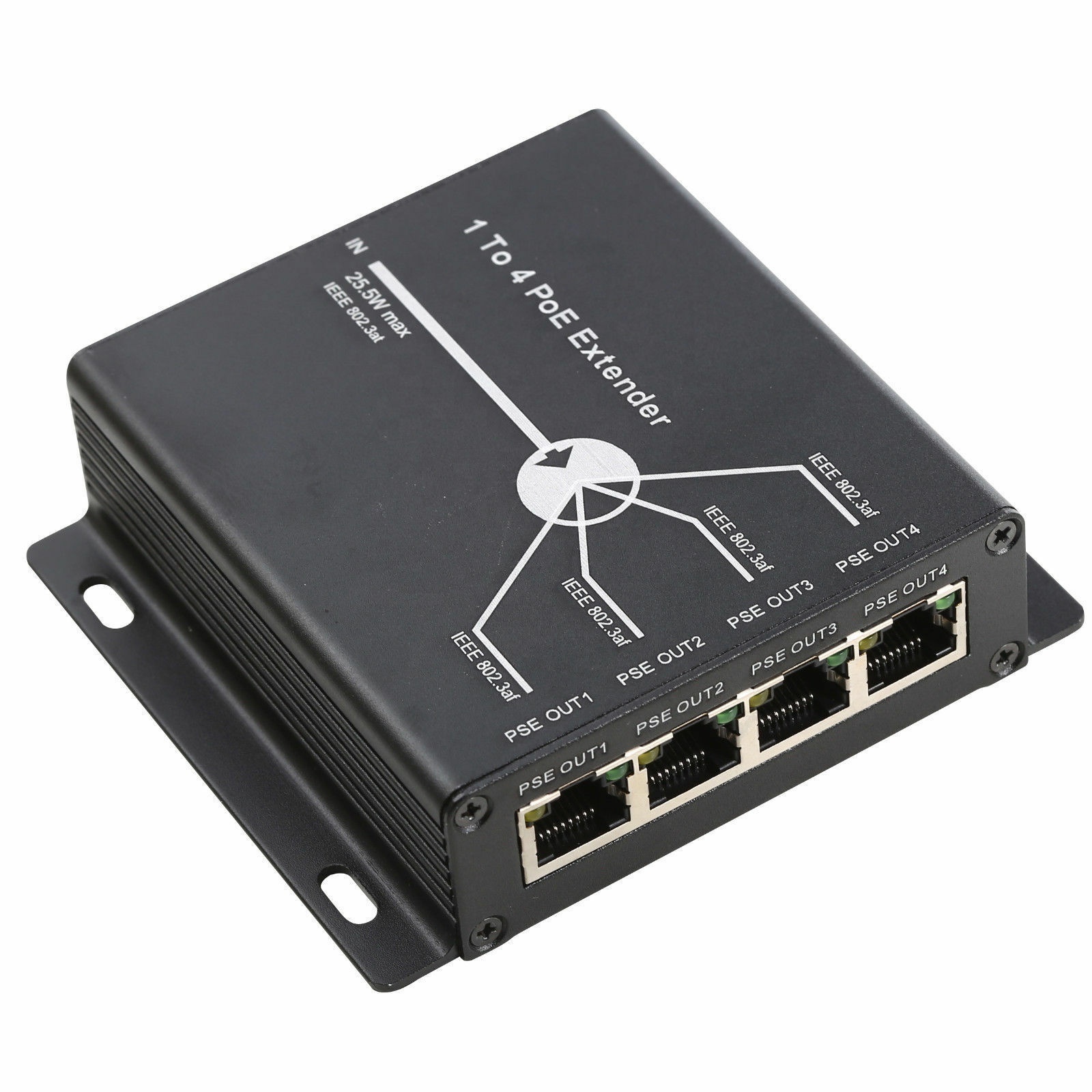 Power over ethernet  Switch 4 Port 10/100M IEEE802.3af For IP Camera  PoE Extender Repeater