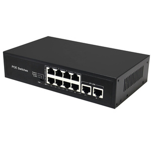 8 port 100Mbps power over Ethernet 96W  VLAN Active 48V Poe Switch with 2*RJ45 Uplink Network Switch