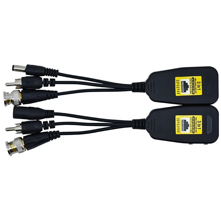 8MP HD BNC Video DC Power Balun  to RJ45 Connector HD-CVI/TVI/AHD Transceiver  build in surge protection hd balun