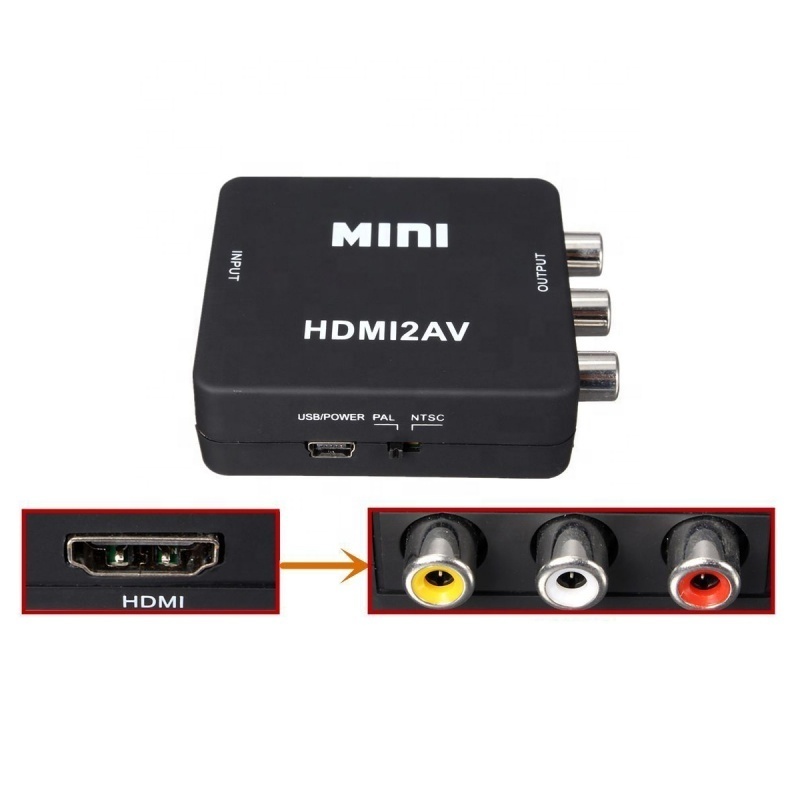 AV To HD MI-compatible Switch Box AV2HD MI Converter Full HD 1080P Audio Adapter Composite RCA TO HD MI-compatible Adapter