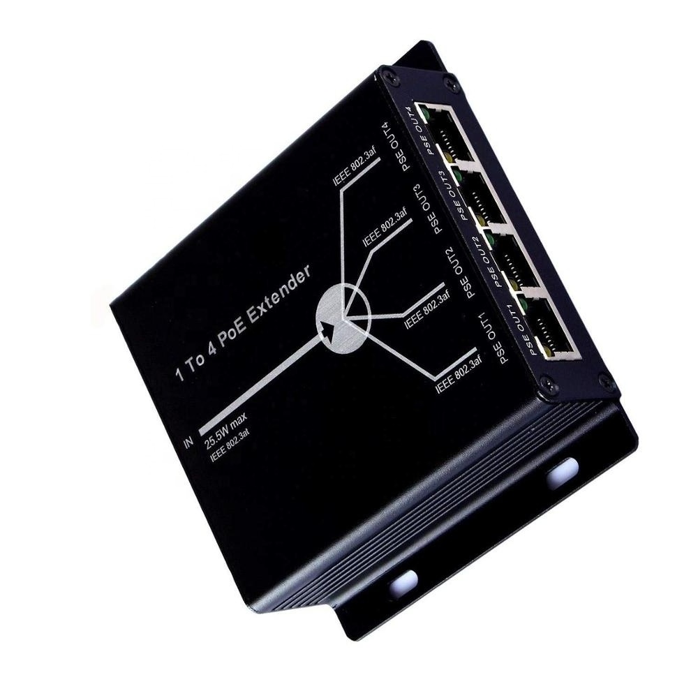 Power over ethernet  Switch 4 Port 10/100M IEEE802.3af For IP Camera  PoE Extender Repeater