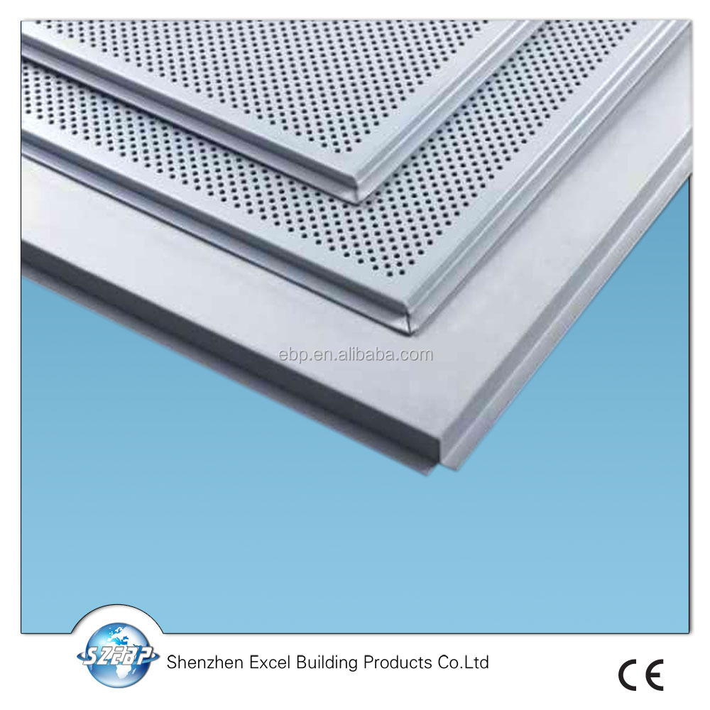 custom Perforated Metal Ceiling Tiles panels E shaped For Drop Down Ceiling , Hook on