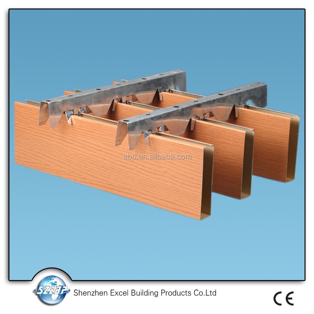 custom Perforated Metal Ceiling Tiles panels E shaped For Drop Down Ceiling , Hook on