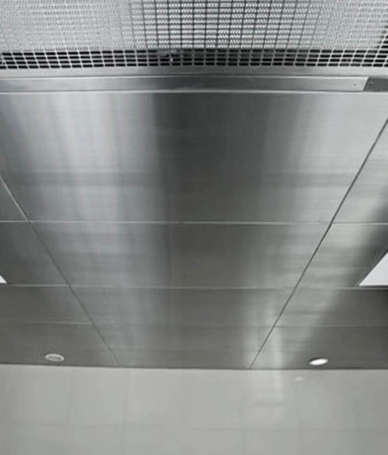 Suspended stainless steel ceiling tile