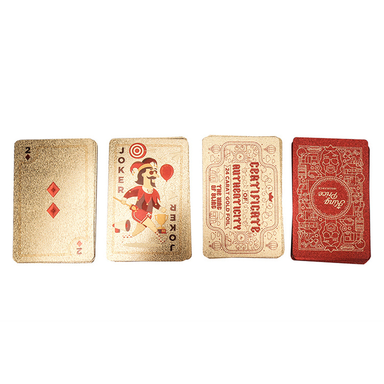 Promotional Golden Poker Custom 24K Gold Foil Plated Playing Cards