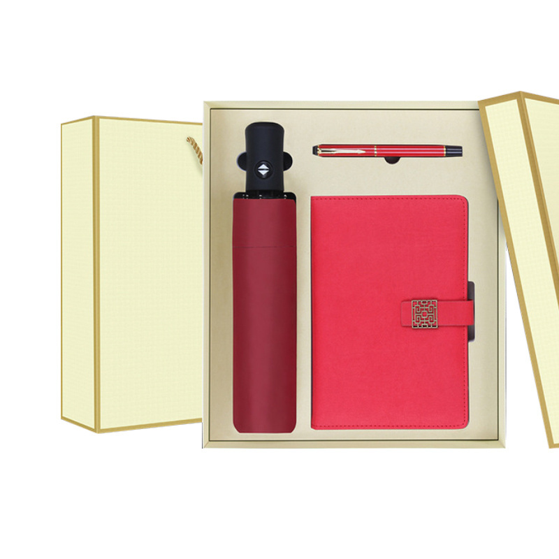 Promotional Luxury Business Gift Sets Custom Logo Umbrella, Vacuum Cup, Notebook, Pen Set