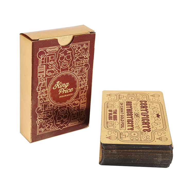 Promotional Golden Poker Custom 24K Gold Foil Plated Playing Cards