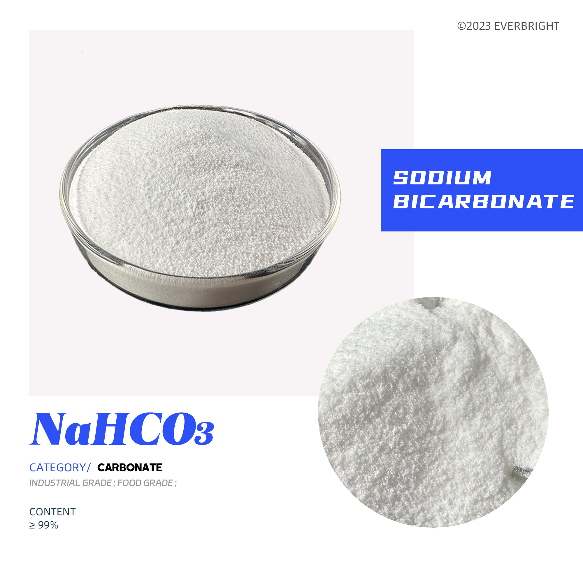 High Quality NaHCO3 Manufactured Sodium Bicarbonate 99%min Baking Soda Powder Industrial Grade / Food Grade