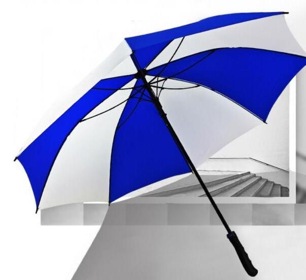 Big size 132cm blue and white umbrella Custom printed rain umbrella