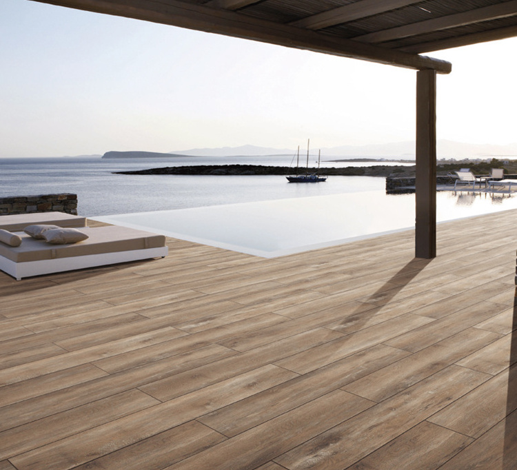 2cm Thick Wood Look Waterproof Outdoor Decking Tile Cheap Swimming Pool Floors And Walls