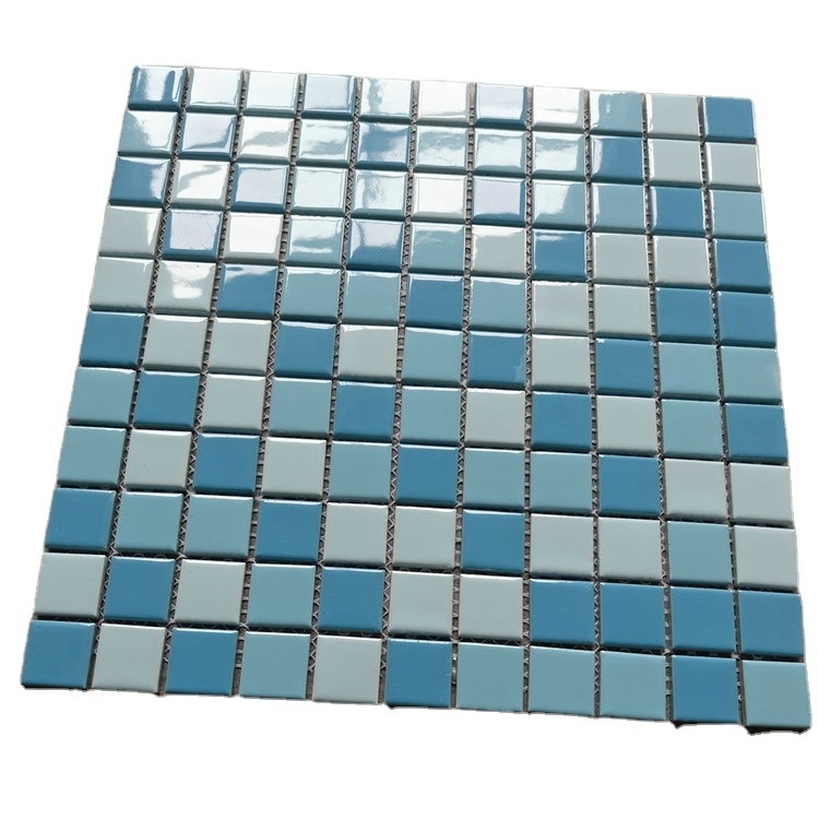 premium blue and white ceramic mosaic tiles Philippines for swimming pool