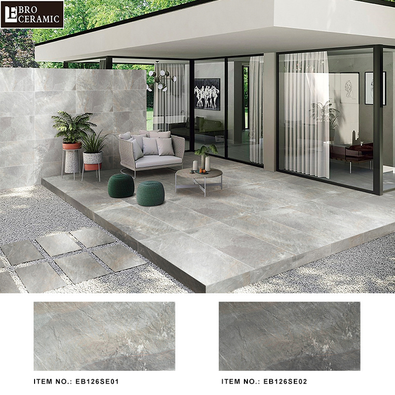 24X24 outdoor tiles design slate  porcelain 2cm thick courtyard pave floor tile