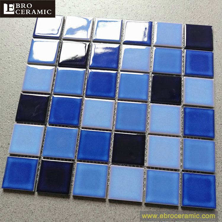 premium blue and white ceramic mosaic tiles Philippines for swimming pool