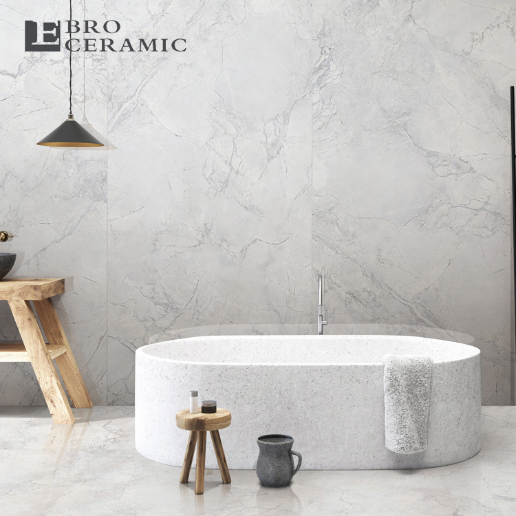 Ebro ceramic light grey marble tile large porcelain slabs floor tiles 918AM01